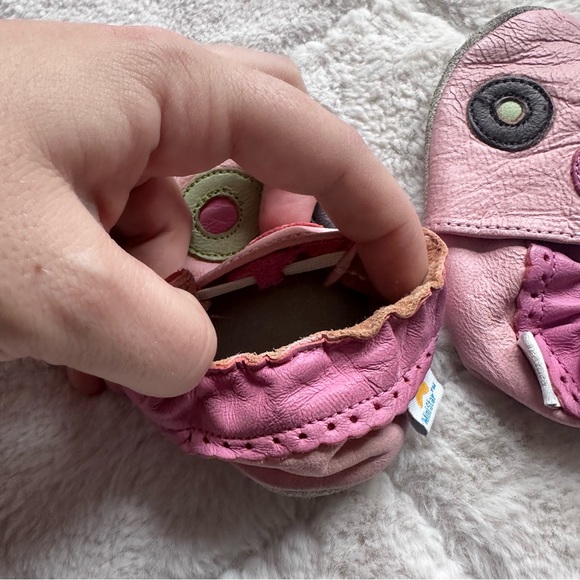 Mini Star | Pink Circles Leather Infant Shoes | Size Small (0-6M) - Picture 8 of 8
